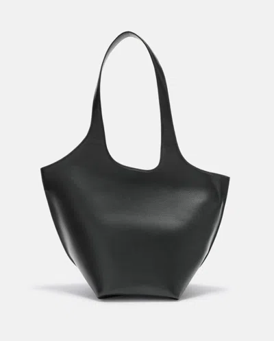 Attico The  'la Scoop Medium' Shoulder Bag Vitello In Black
