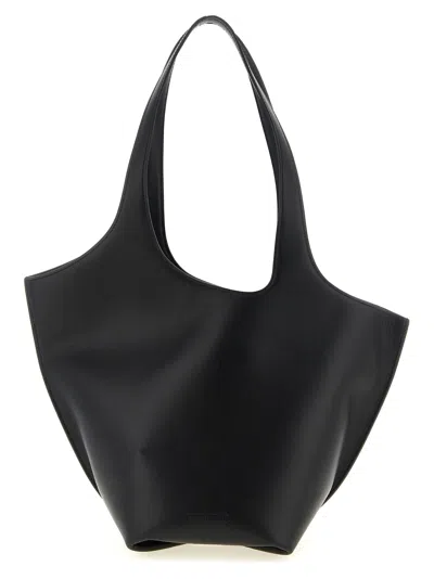Attico The  La Scoop Shoulder Bag In Black