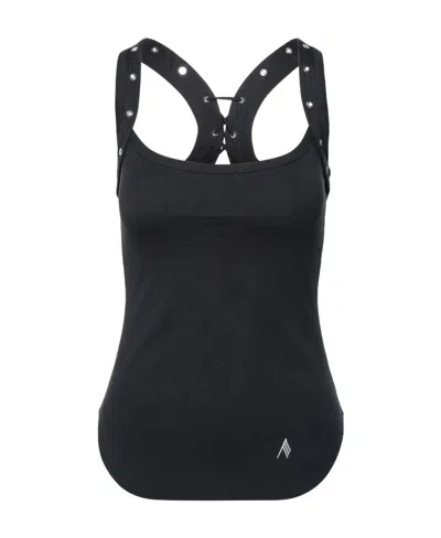 ATTICO THE ATTICO LACCI LOGO EMBROIDERED LACE-UP TANK TOP