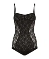 Attico The  Lace Bodysuit In Black