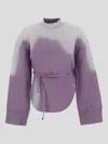 Attico Cotton Sweatshirt In Lilac