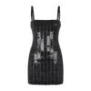 Attico The  Ladies Black Rue Black Mini Dress In Black