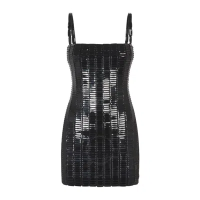 Attico The  Ladies Black Rue Black Mini Dress