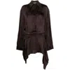 Attico Mischa Houndstooth Shirt Dress In Brown