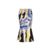 Attico Abstract-print Flared Midi Skirt In White