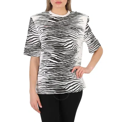 Attico The  Ladies White/black Zebra Print Bella T-shirt