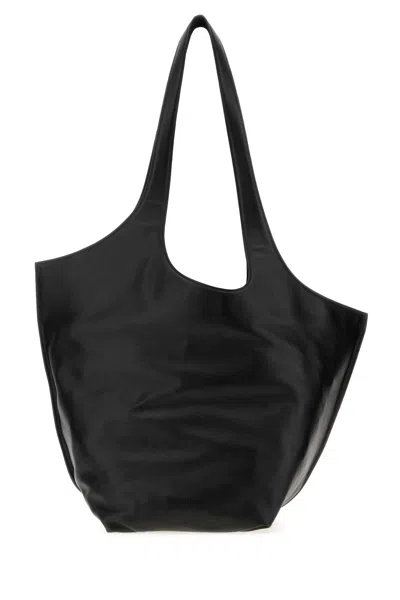Attico The  Large Scoop Shoulder Leather Handbag With 22 Cm X 32 Cm X 25 Cm Dimensions In Black