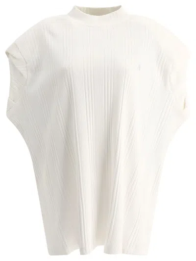 Attico The  "laurie" T-shirt With Padded Shoulders In White