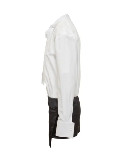 Attico The  Layered Mini Suit With Bow Detail In White/black