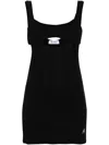 Attico Ribbed V-neck Layered Tank Top In Black