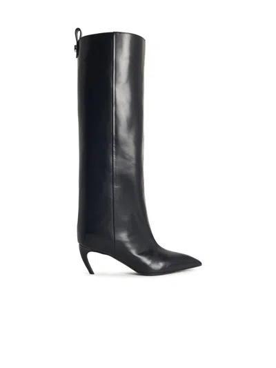 Attico The  'lea' Black Leather Boots