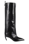 Attico Leather High Shaft Ankle Boots With Pointed Toe