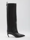 Attico Leather High Shaft Ankle Boots With Pointed Toe