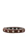Attico Belt Adjustable Length Metallic Studs Detail In Brown