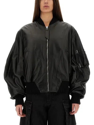 ATTICO THE ATTICO LEATHER BOMBER JACKET
