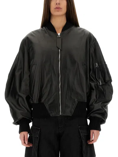 ATTICO THE ATTICO LEATHER BOMBER JACKET