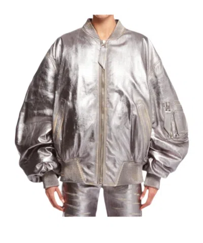 ATTICO THE ATTICO LEATHER BOMBER JACKET