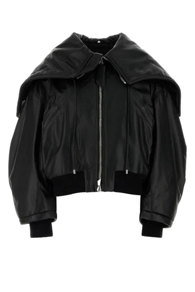 Attico The  Leather Jackets In Black