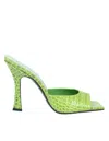 Attico 105mm Anais Croc Embossed Leather Mules