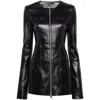 Attico Zip-up Leather Jacket In Black