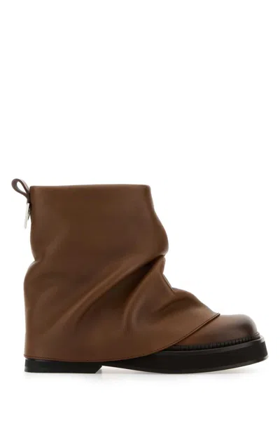 Attico The  Leather Slouch Boot In Brown
