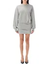 Attico Grey Logo-appliqu Mini Dress In Gray