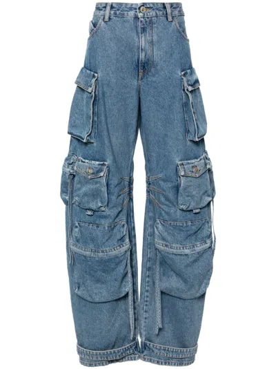 Attico The  Light Blue Wide-leg Denim Jeans