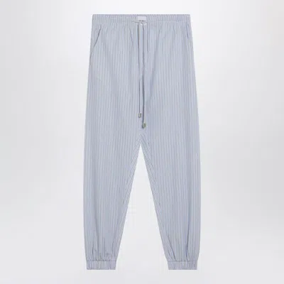 ATTICO THE ATTICO LIGHT BLUE/WHITE STRIPED TROUSERS