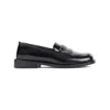 Attico Leather Loafers With Penny Strap Detail In Black