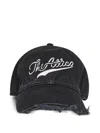 Attico Baseball Cap With Embroidery Logo And Frayed Hem In Black