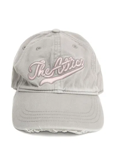 Attico The  Logo Canvas Baseball Cap In Brown