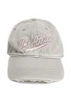 Attico Logo Embroidered Distressed Cap In Gray