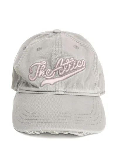 Attico The  Logo Canvas Baseball Cap In Gray