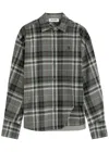 Shop Attico The  Logo Checked Cotton-blend Shirt In Grey