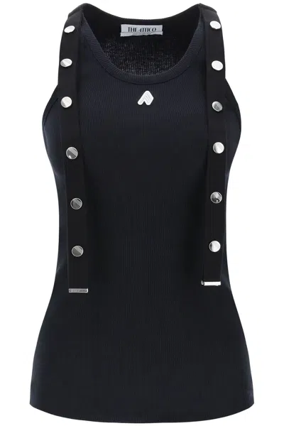 Attico The  Logo Cotton Tank Top In Black