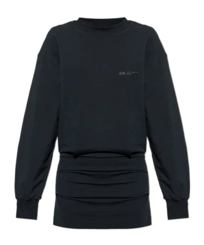 ATTICO THE ATTICO LOGO DETAILED SWEATSHIRT DRESS