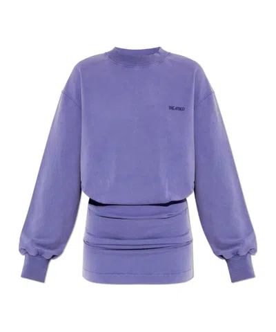 ATTICO THE ATTICO LOGO DETAILED SWEATSHIRT DRESS