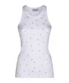 Attico Rhinestone-logo Lettering Tank Top In White