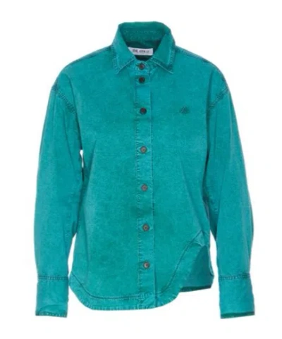 ATTICO THE ATTICO LOGO EMBROIDERED ASYMMETRIC SHIRT