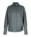 Attico Eliza Grey Wool Blend Shirt In Gray