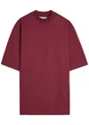 Attico Side-slit T-shirt In Burgundy