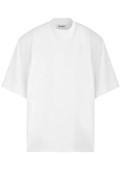 Attico The  Logo-embroidered Cotton T-shirt In White