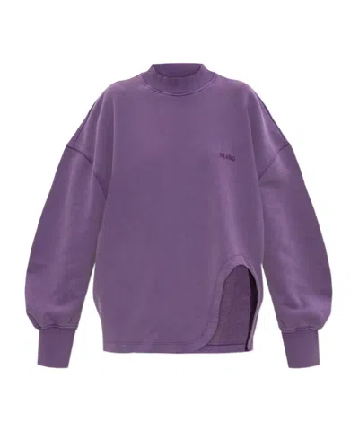 Attico The  Logo Embroidered Crewneck Sweatshirt In Purple