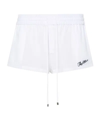 Attico The  Logo Embroidered Drawstring Shorts In White