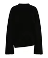 Attico Round-neck And Long-sleeved Sweater In Black