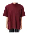 Attico Crewneck Mock Neck Logo Embroidered Top In Burgundy
