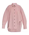 Attico Diana Asymmetric Oversized Shirt In Pink