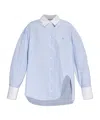 Attico Striped Embroidered Shirt In Blue