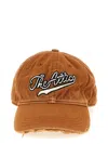 Attico Logo-embroidered Frayed-edge Hat In Brown