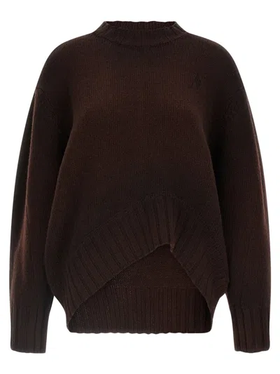 Attico The  Logo Embroidery Sweater In Brown